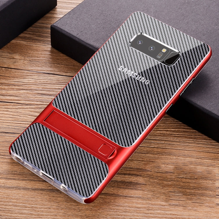 For Galaxy Note8 Carbon Fibre Texture TPU + PC Case with Holder