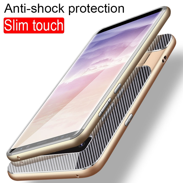 For Galaxy Note8 Carbon Fibre Texture TPU + PC Case with Holder