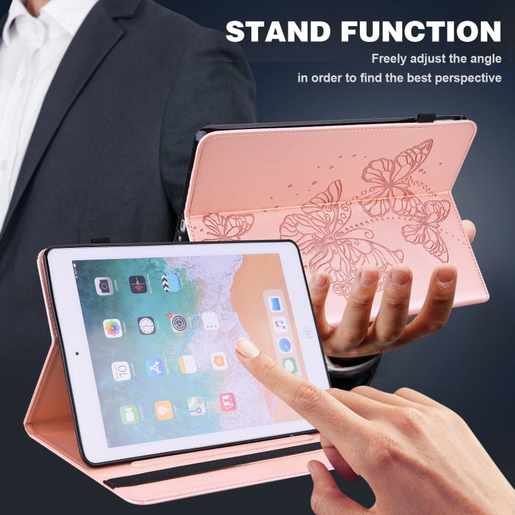For Samsung Galaxy Tab S8 / Galaxy Tab S7 T870/T875/T876B Embossed Butterfly Pattern Horizontal Flip Leather Tablet Case