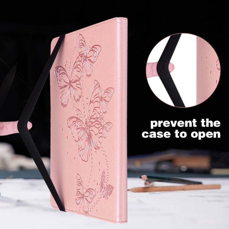 For Samsung Galaxy Tab S8 / Galaxy Tab S7 T870/T875/T876B Embossed Butterfly Pattern Horizontal Flip Leather Tablet Case