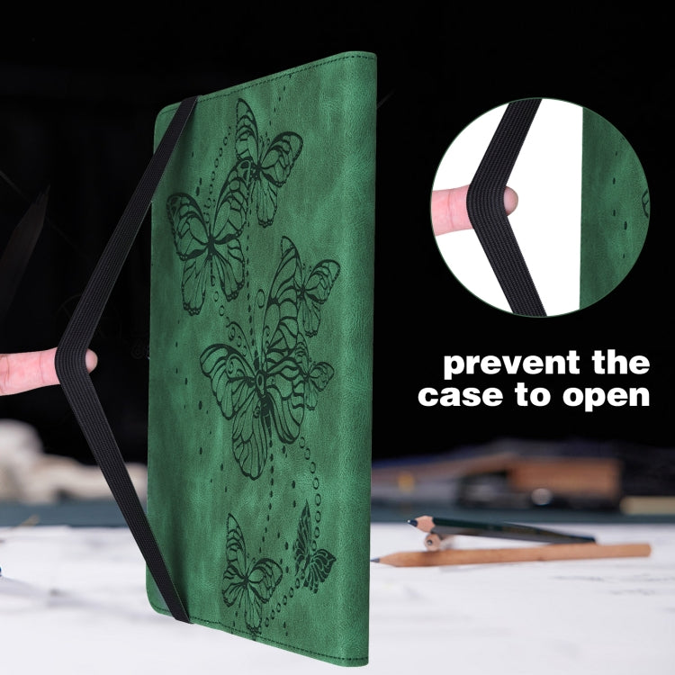 For Samsung Galaxy Tab S8 / Galaxy Tab S7 T870/T875/T876B Embossed Butterfly Pattern Horizontal Flip Leather Tablet Case