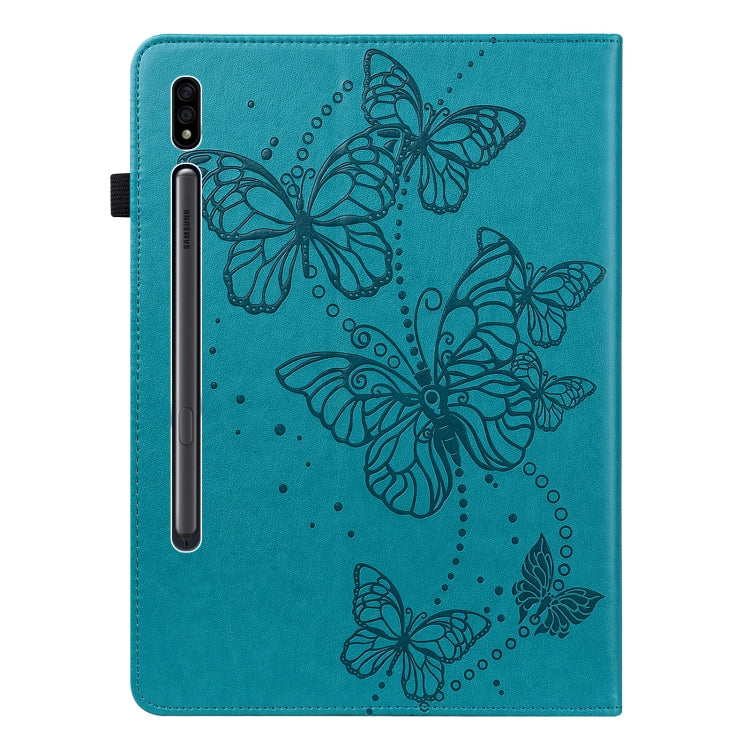 For Samsung Galaxy Tab S8 / Galaxy Tab S7 T870/T875/T876B Embossed Butterfly Pattern Horizontal Flip Leather Tablet Case