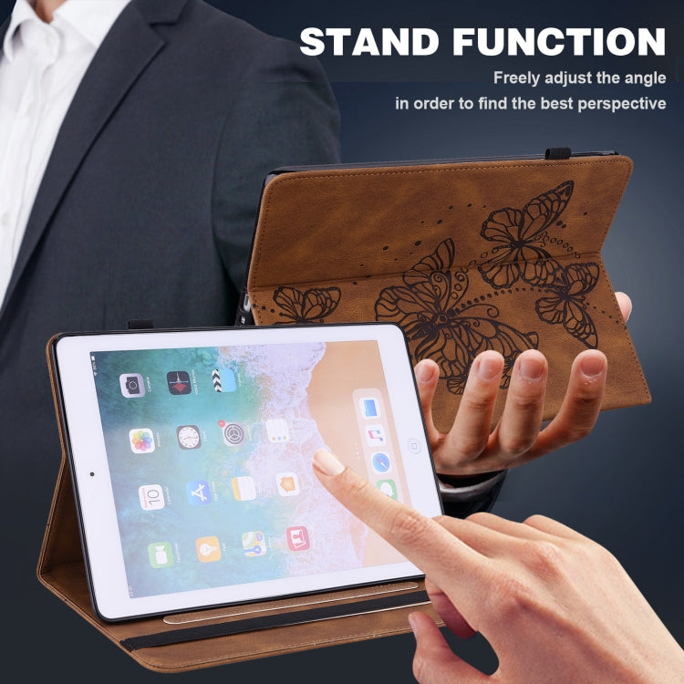 For Samsung Galaxy Tab S8 / Galaxy Tab S7 T870/T875/T876B Embossed Butterfly Pattern Horizontal Flip Leather Tablet Case