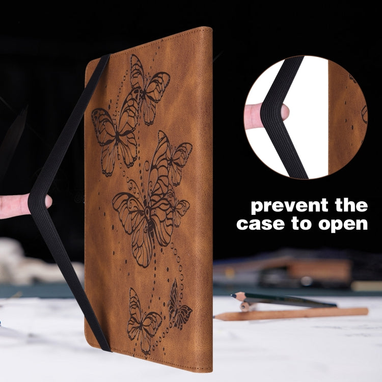 For Samsung Galaxy Tab S8 / Galaxy Tab S7 T870/T875/T876B Embossed Butterfly Pattern Horizontal Flip Leather Tablet Case