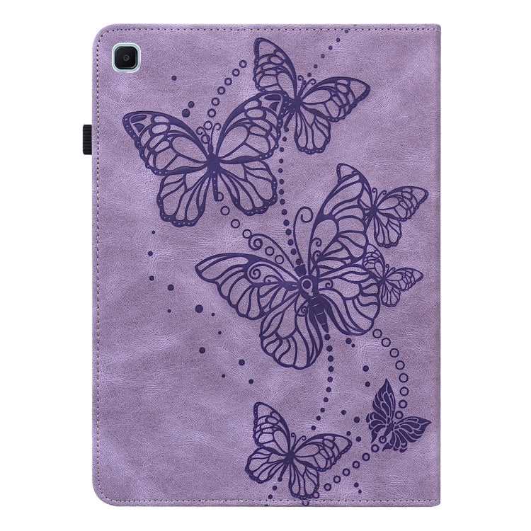 For Samsung Galaxy Tab S6 Lite P610/P615 Embossed Butterfly Pattern Horizontal Flip Leather Tablet Case