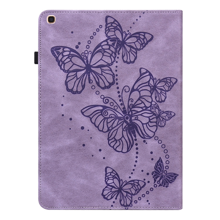 For Samsung Galaxy Tab A 10.1 (2019) T510 Embossed Butterfly Pattern Horizontal Flip Leather Tablet Case