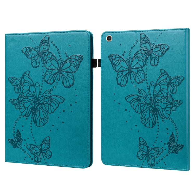 For Samsung Galaxy Tab A 10.1 (2019) T510 Embossed Butterfly Pattern Horizontal Flip Leather Tablet Case
