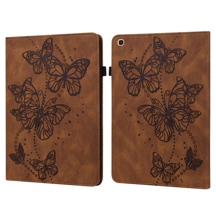 For Samsung Galaxy Tab A 10.1 (2019) T510 Embossed Butterfly Pattern Horizontal Flip Leather Tablet Case