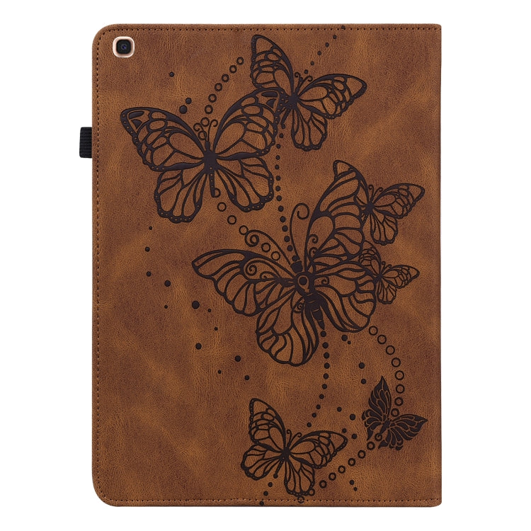 For Samsung Galaxy Tab A 10.1 (2019) T510 Embossed Butterfly Pattern Horizontal Flip Leather Tablet Case