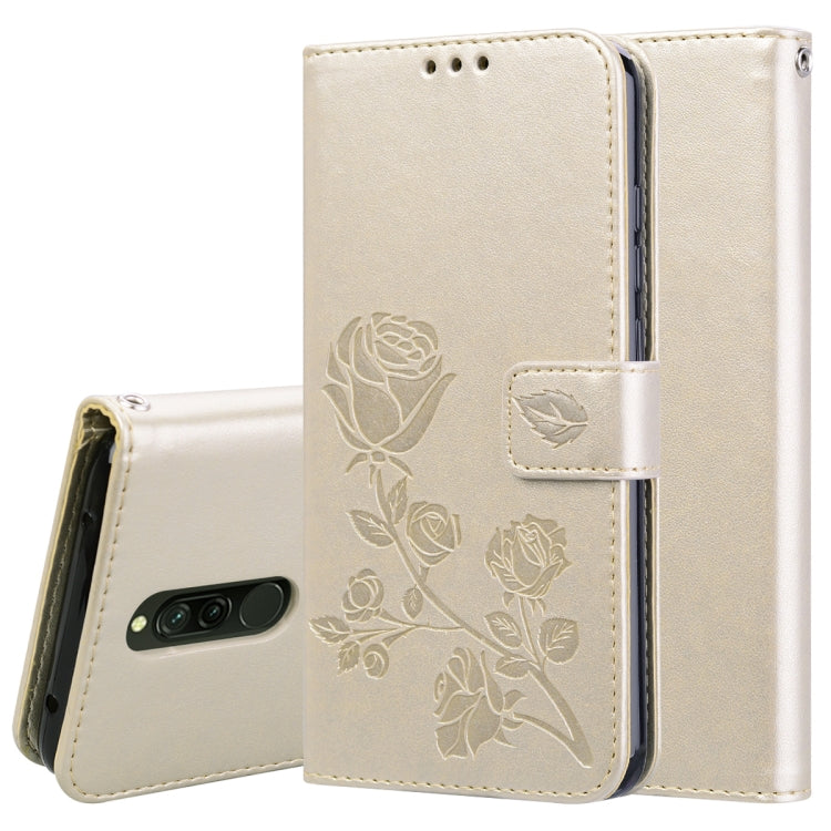 For Xiaomi Redmi 8 Rose Embossed Horizontal Flip PU Leather Case, with Holder & Card Slots & Wallet