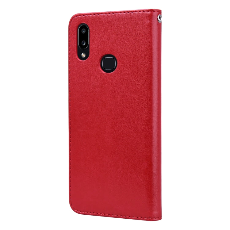 For Galaxy A10s Rose Embossed Horizontal Flip PU Leather Case, with Holder & Card Slots & Wallet