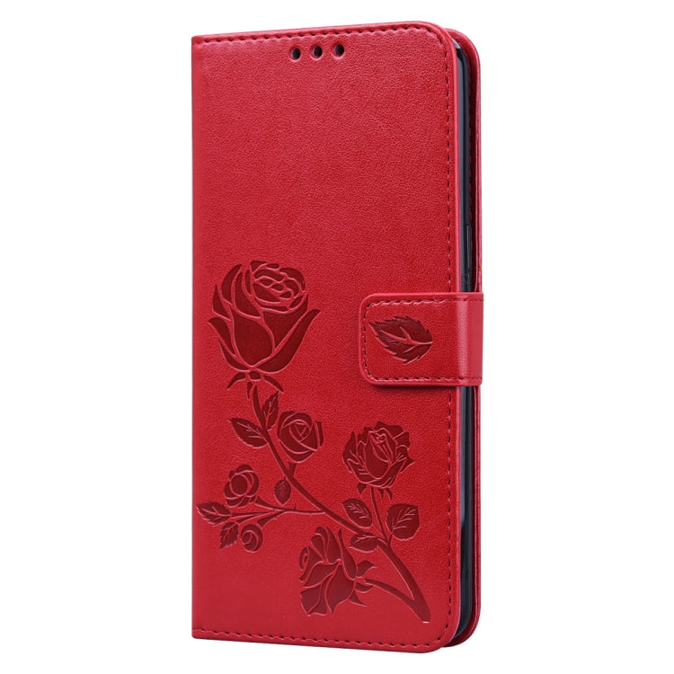 For Galaxy A10s Rose Embossed Horizontal Flip PU Leather Case, with Holder & Card Slots & Wallet
