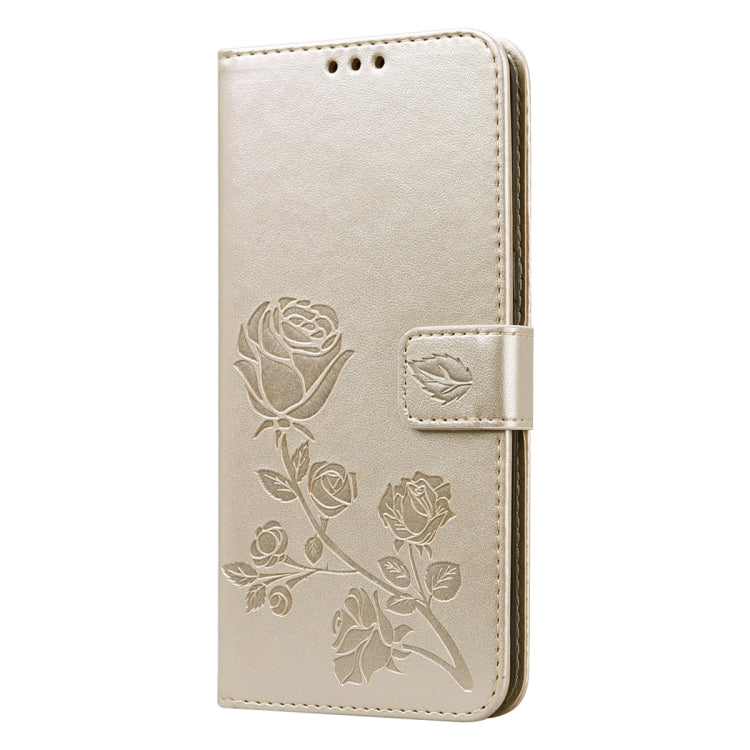For Galaxy A10s Rose Embossed Horizontal Flip PU Leather Case, with Holder & Card Slots & Wallet