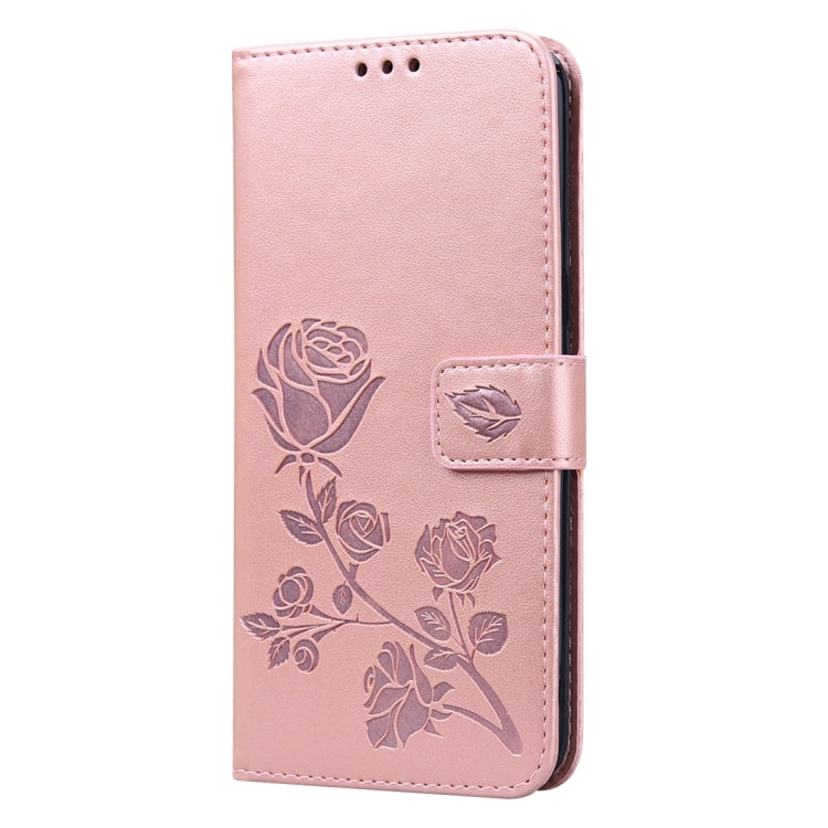 For Galaxy A10s Rose Embossed Horizontal Flip PU Leather Case, with Holder & Card Slots & Wallet