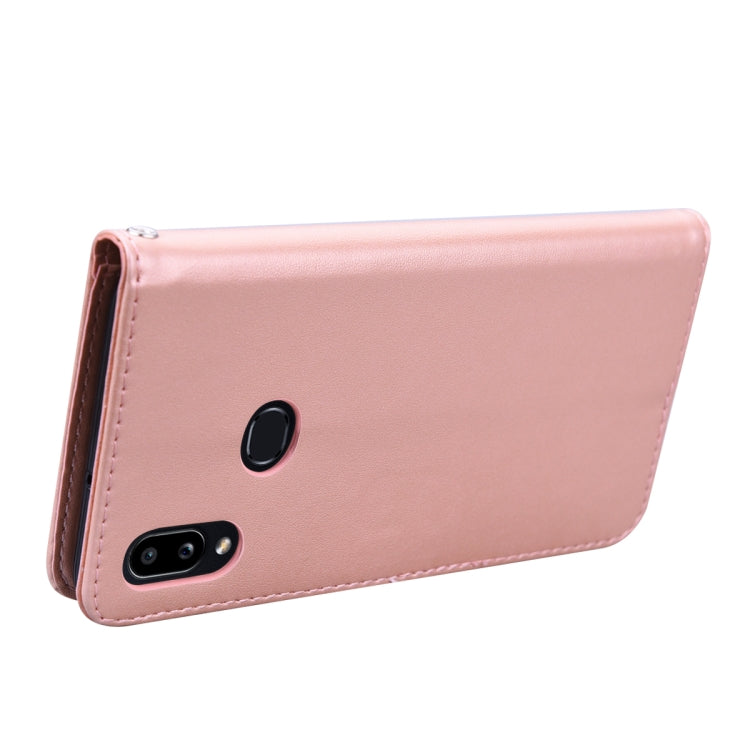 For Galaxy A10s Rose Embossed Horizontal Flip PU Leather Case, with Holder & Card Slots & Wallet