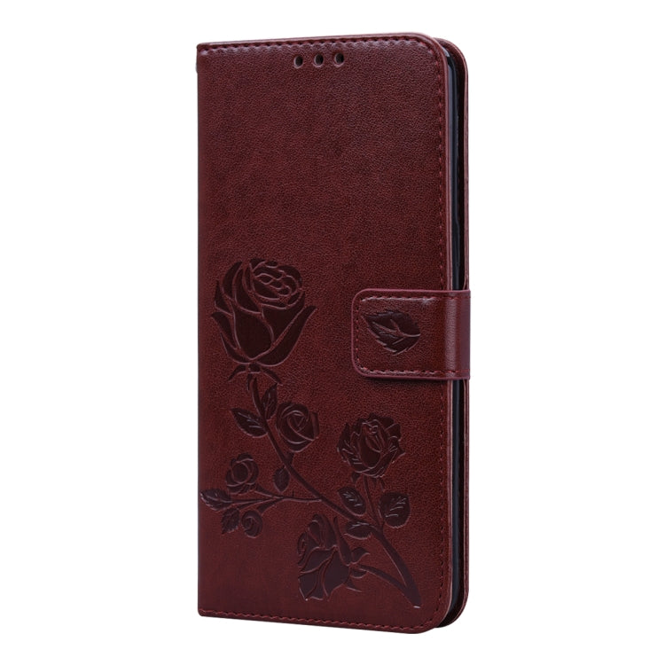 For Galaxy A10s Rose Embossed Horizontal Flip PU Leather Case, with Holder & Card Slots & Wallet
