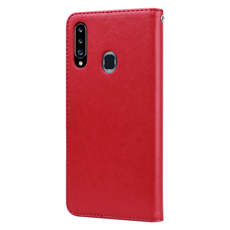 For Galaxy A20s Rose Embossed Horizontal Flip PU Leather Case, with Holder & Card Slots & Wallet