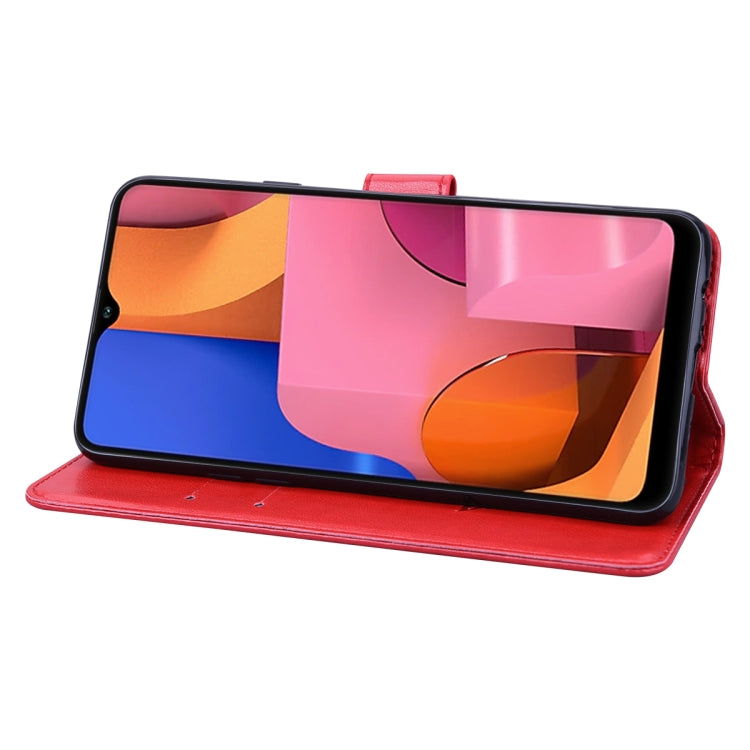 For Galaxy A20s Rose Embossed Horizontal Flip PU Leather Case, with Holder & Card Slots & Wallet