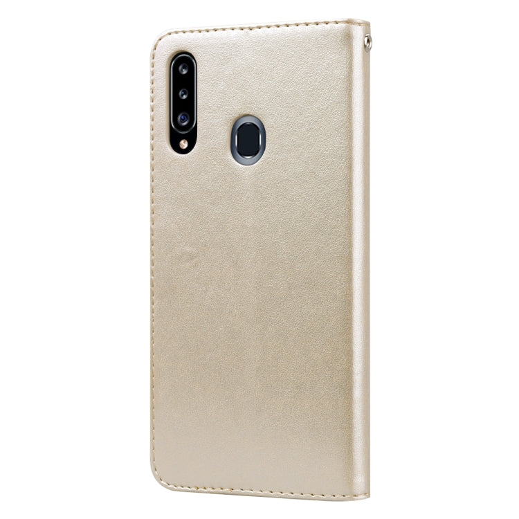 For Galaxy A20s Rose Embossed Horizontal Flip PU Leather Case, with Holder & Card Slots & Wallet
