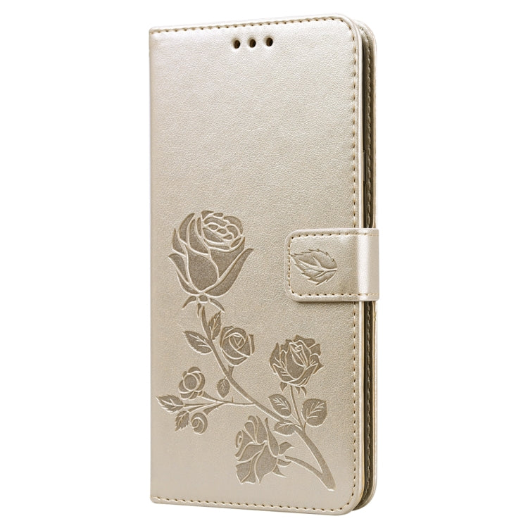 For Galaxy A20s Rose Embossed Horizontal Flip PU Leather Case, with Holder & Card Slots & Wallet