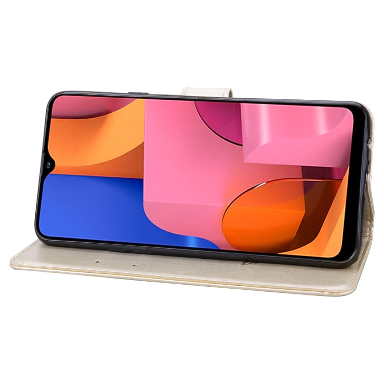 For Galaxy A20s Rose Embossed Horizontal Flip PU Leather Case, with Holder & Card Slots & Wallet