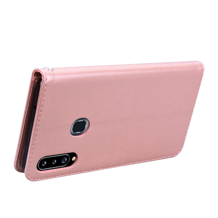 For Galaxy A20s Rose Embossed Horizontal Flip PU Leather Case, with Holder & Card Slots & Wallet