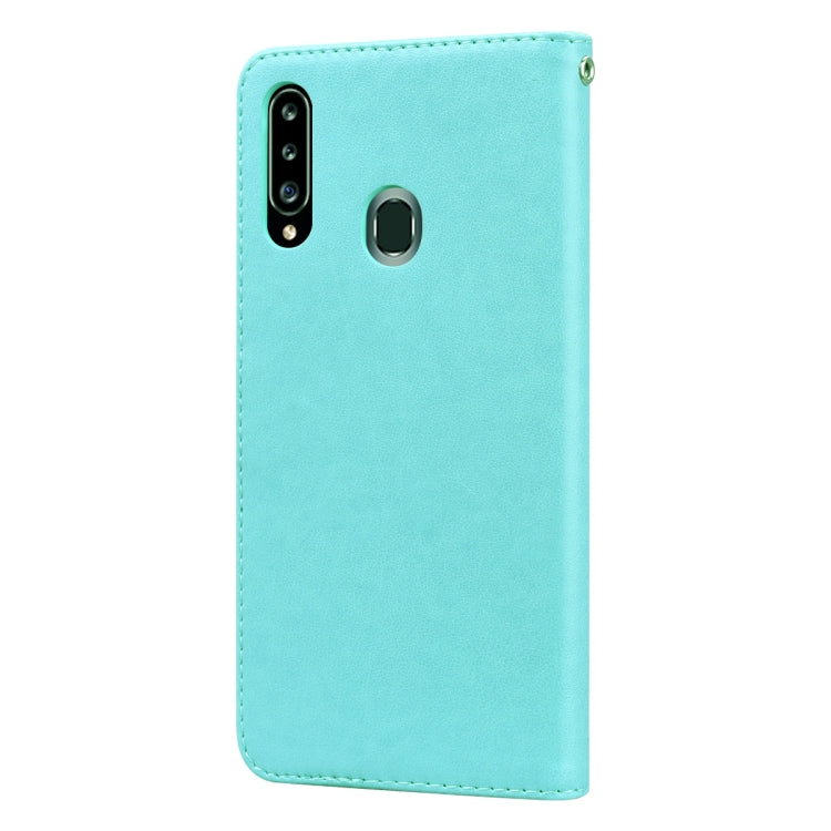 For Galaxy A20s Rose Embossed Horizontal Flip PU Leather Case, with Holder & Card Slots & Wallet