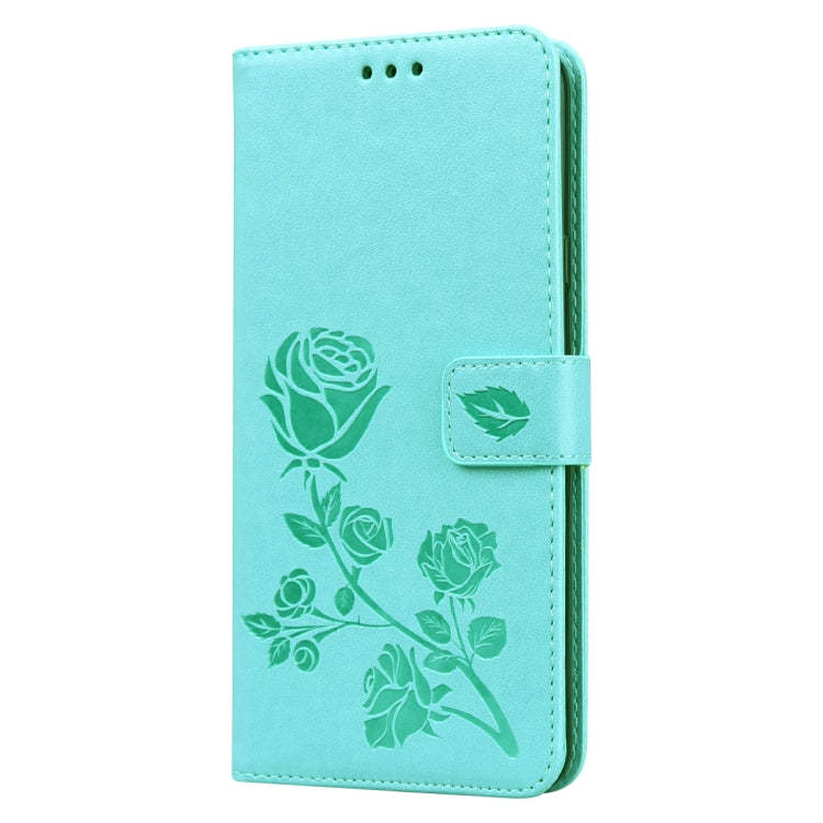 For Galaxy A20s Rose Embossed Horizontal Flip PU Leather Case, with Holder & Card Slots & Wallet