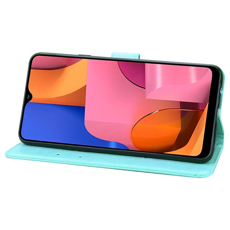 For Galaxy A20s Rose Embossed Horizontal Flip PU Leather Case, with Holder & Card Slots & Wallet