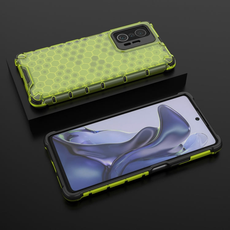 For Xiaomi Mi 11T / 11T Pro Shockproof Honeycomb PC + TPU Case with Neck Lanyard