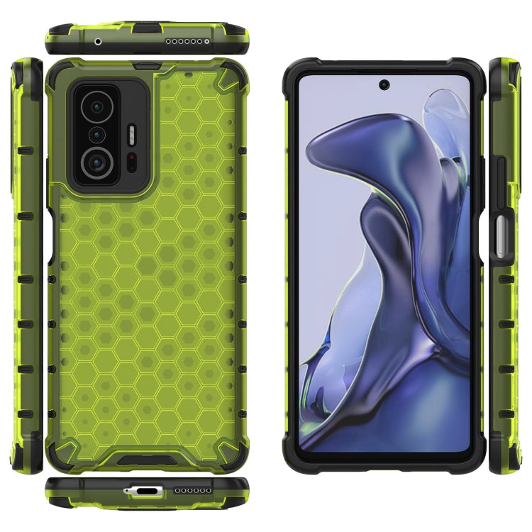 For Xiaomi Mi 11T / 11T Pro Shockproof Honeycomb PC + TPU Case with Neck Lanyard