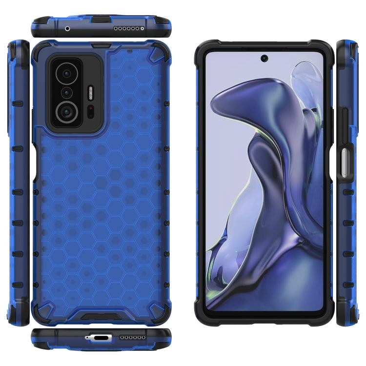 For Xiaomi Mi 11T / 11T Pro Shockproof Honeycomb PC + TPU Case with Neck Lanyard
