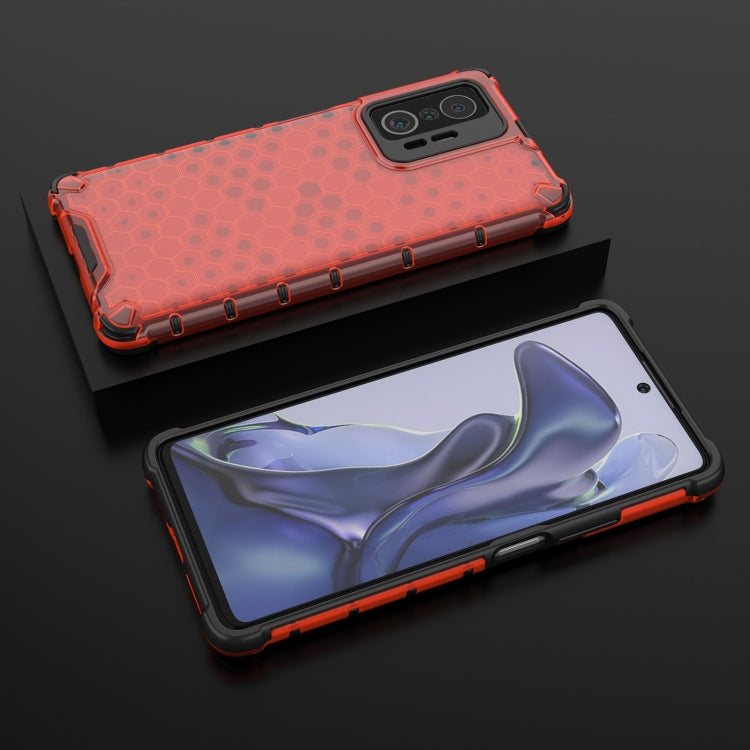 For Xiaomi Mi 11T / 11T Pro Shockproof Honeycomb PC + TPU Case with Neck Lanyard
