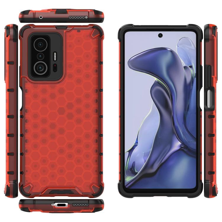 For Xiaomi Mi 11T / 11T Pro Shockproof Honeycomb PC + TPU Case with Neck Lanyard