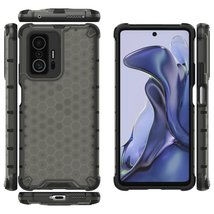 For Xiaomi Mi 11T / 11T Pro Shockproof Honeycomb PC + TPU Case with Neck Lanyard
