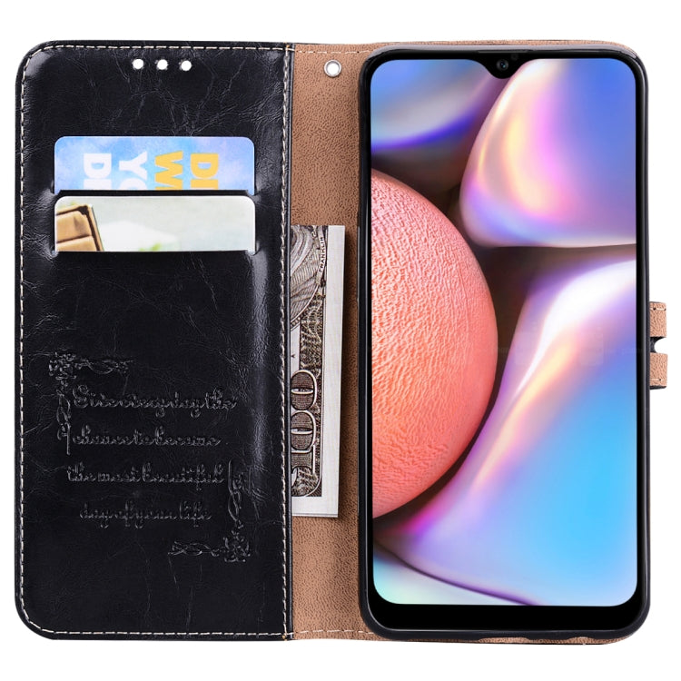 For Galaxy A10s Business Style Oil Wax Texture Horizontal Flip Leather Case, with Holder & Card Slots & Wallet