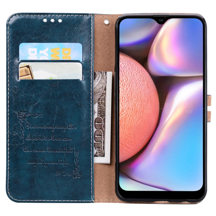 For Galaxy A10s Business Style Oil Wax Texture Horizontal Flip Leather Case, with Holder & Card Slots & Wallet