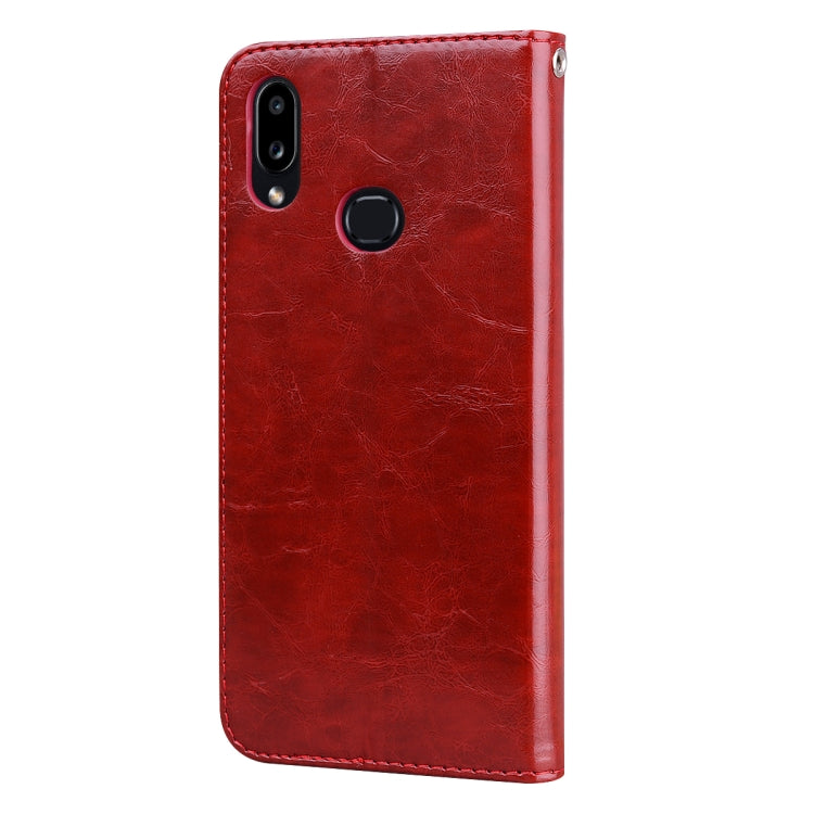 For Galaxy A10s Business Style Oil Wax Texture Horizontal Flip Leather Case, with Holder & Card Slots & Wallet