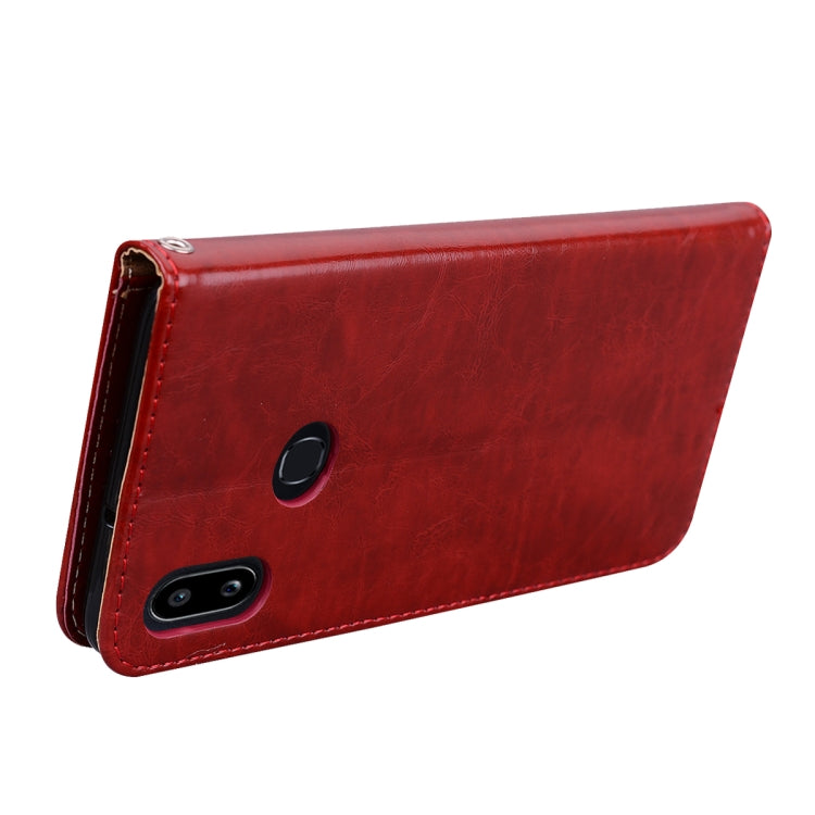 For Galaxy A10s Business Style Oil Wax Texture Horizontal Flip Leather Case, with Holder & Card Slots & Wallet