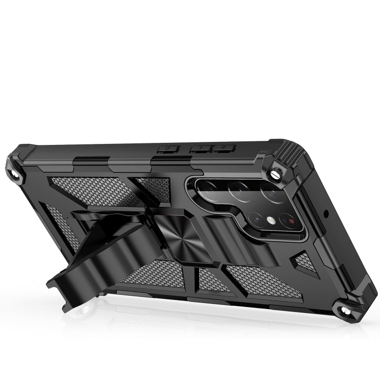 For Samsung Galaxy S22 Ultra 5G Armor Shockproof TPU + PC Magnetic Protective Phone Case with Holder