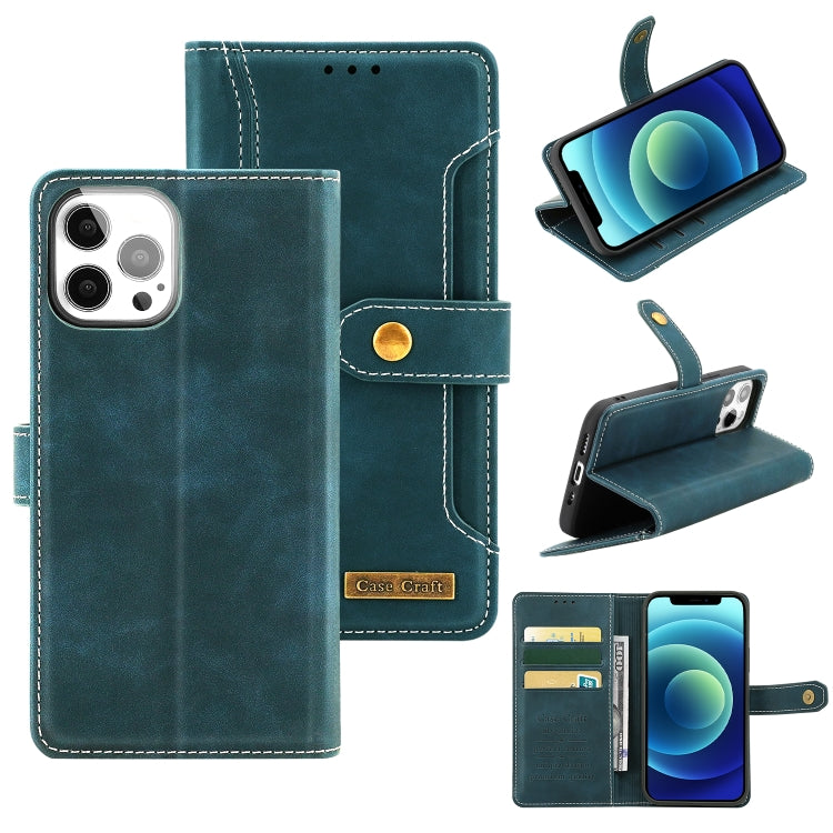 For iPhone 12 Pro Copper Buckle Horizontal Flip Leather Phone Case with Holder & Card Slots & Wallet
