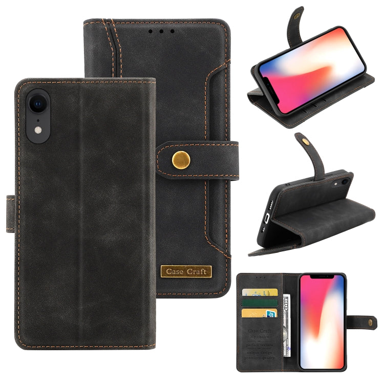 For iPhone XR Copper Buckle Horizontal Flip Leather Phone Case with Holder & Card Slots & Wallet