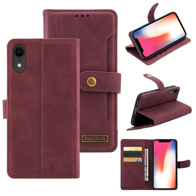 For iPhone XR Copper Buckle Horizontal Flip Leather Phone Case with Holder & Card Slots & Wallet