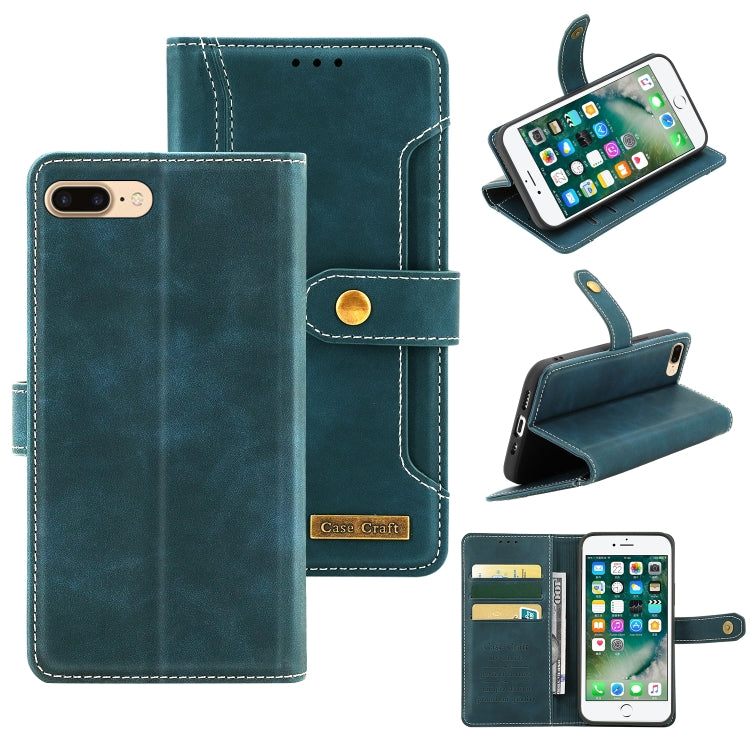 Copper Buckle Horizontal Flip Leather Phone Case with Holder & Card Slots & Wallet For iPhone 8 Plus & 7 Plus