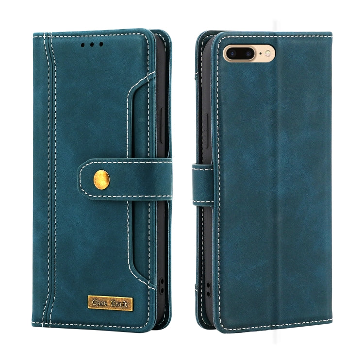 Copper Buckle Horizontal Flip Leather Phone Case with Holder & Card Slots & Wallet For iPhone 8 Plus & 7 Plus