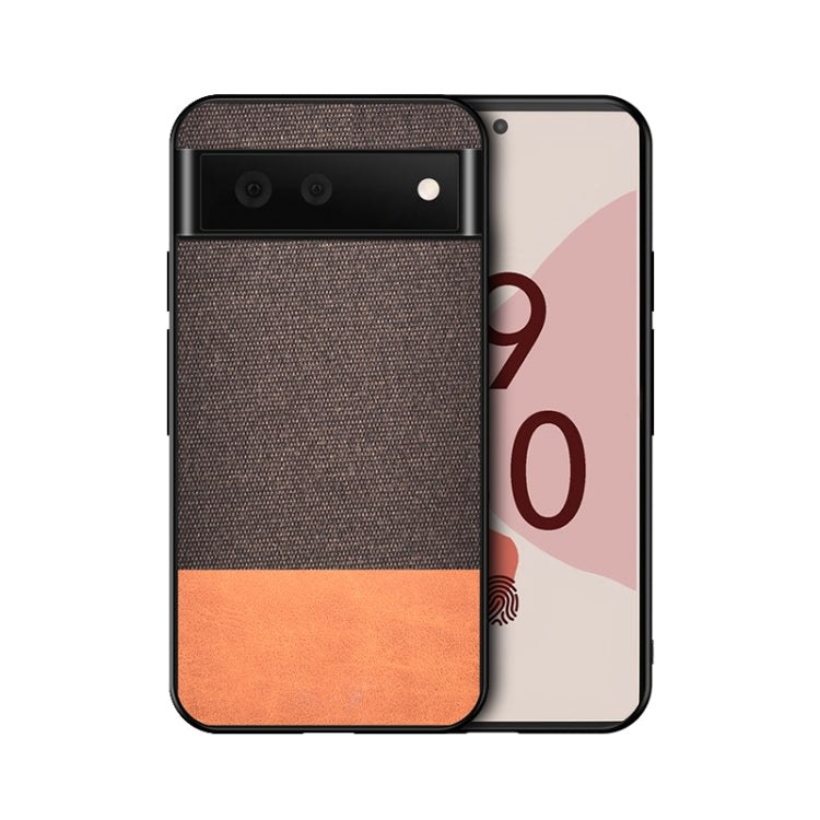 For Google Pixel 6 Pro Shockproof Splicing PU + Cloth Protective Case
