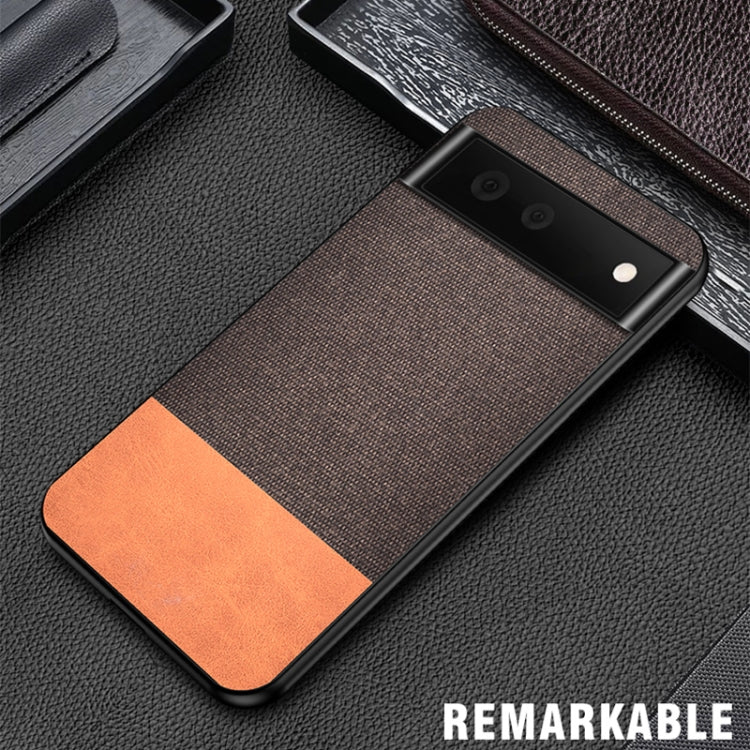 For Google Pixel 6 Pro Shockproof Splicing PU + Cloth Protective Case