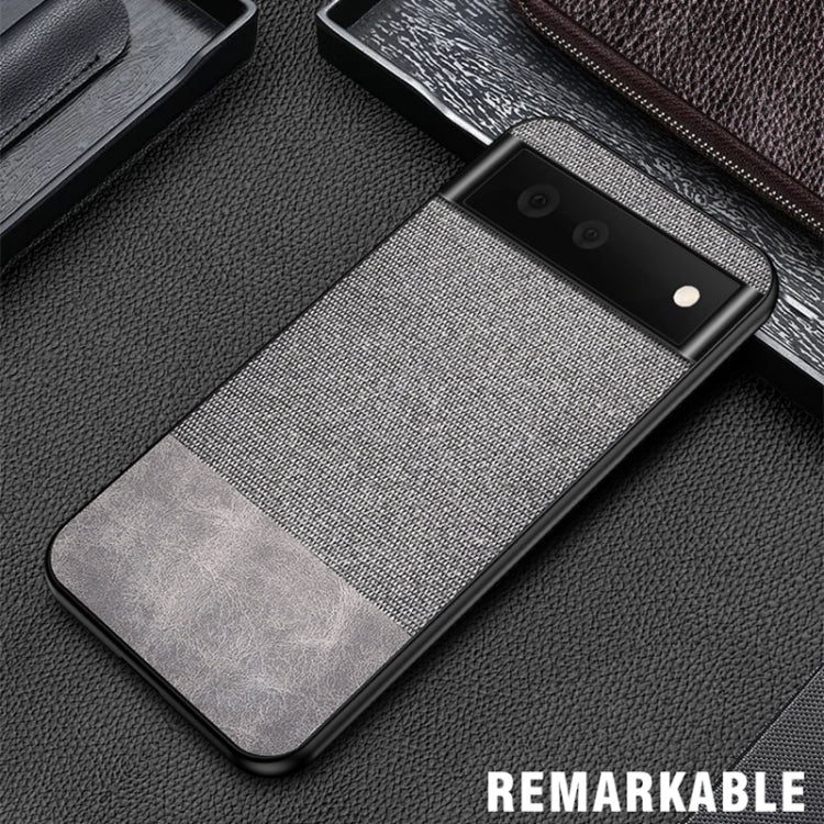 For Google Pixel 6 Pro Shockproof Splicing PU + Cloth Protective Case