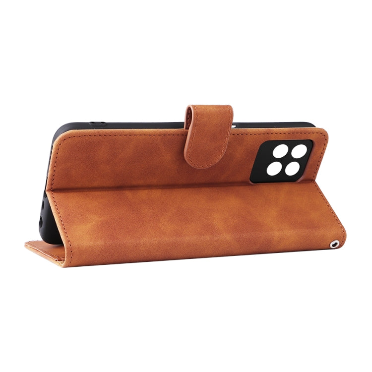 For OPPO Realme 8i Solid Color Skin Feel Magnetic Buckle Horizontal Flip Calf Texture PU Phone Case