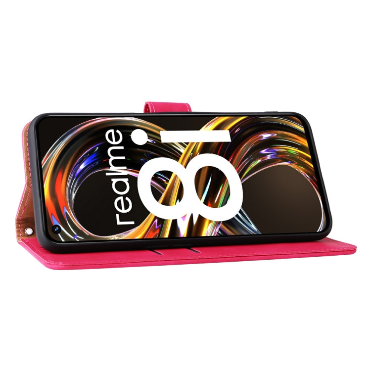 For OPPO Realme 8i Solid Color Skin Feel Magnetic Buckle Horizontal Flip Calf Texture PU Phone Case